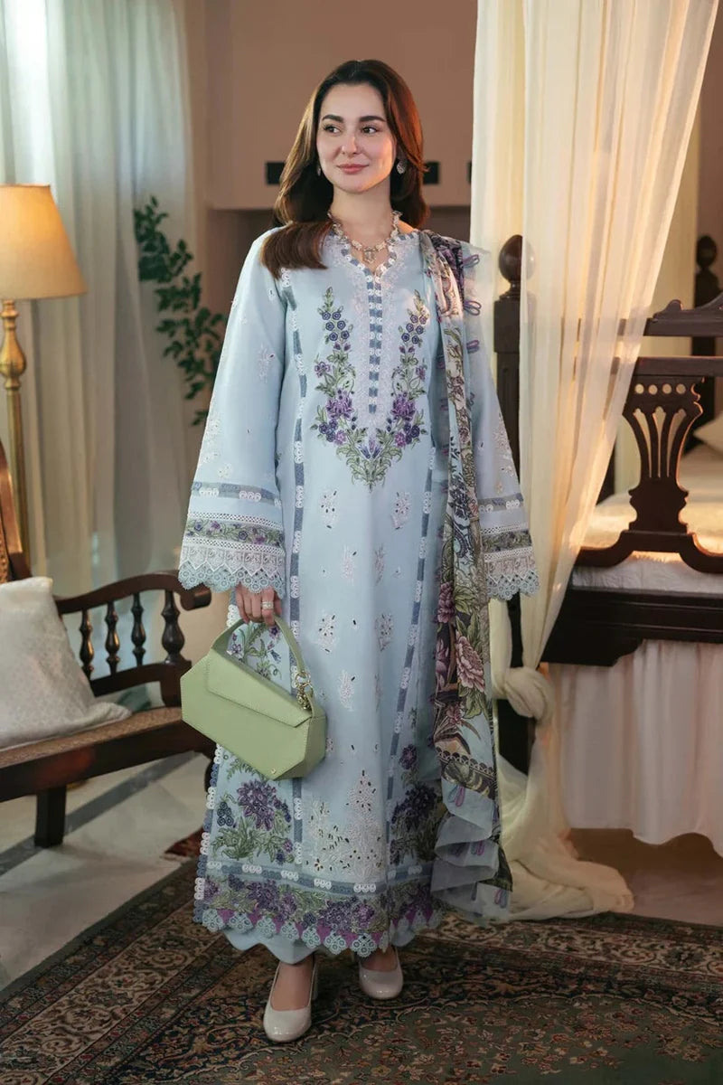 Qalamkar Chikenkari Embroidered lawn Three Piece QL-102