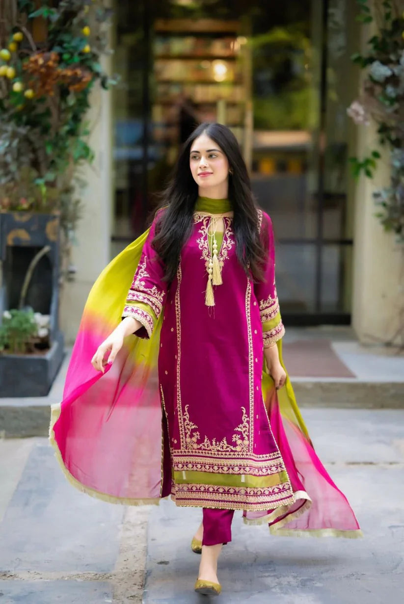 OMAL by komal OC-01 Embroidered Lawn Three Piece Summer Collection